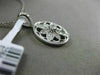 ESTATE .28CT DIAMOND 18K WHITE GOLD 3D FLOWER FILIGREE CIRCULAR FLOATING PENDANT