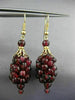ANTIQUE AAA GARNET 14KT YELLOW GOLD CLASSIC GRAPE CLUSTER HANGING EARRINGS 22070