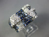 LARGE 1.99CT DIAMOND & AAA SAPPHIRE 18KT WHITE GOLD STACKABLE MULTI ROW FUN RING