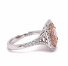 LARGE 1.84CT WHITE & PINK DIAMOND 18KT WHITE & ROSE GOLD 3D CUSHION & ROUND RING