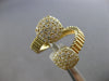 LARGE .95CT DIAMOND 14KT YELLOW GOLD CLUSTER DOUBLE SQUARE CRISS CROSS FUN RING