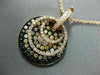 LARGE 1.87CT FANCY COLOR DIAMOND 18KT ROSE & BLACK GOLD 3D PAVE CIRCULAR PENDANT