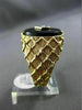 ANTIQUE LARGE .01CT DIAMOND & AAA ONYX 14K WHITE & YELLOW GOLD 3D CHECKERED RING
