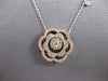 ESTATE .60CT DIAMOND 14KT TRI COLOR GOLD FLOWER BY THE YARD FUN FLOATING PENDANT