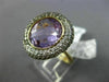 ESTATE LARGE 4.51CT WHITE CHOCOLATE FANCY DIAMOND AMETHYST 14KT YELLOW GOLD RING