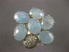 EXTRA LARGE 15.25CT DIAMOND & AAA BLUE QUARTZ 14KT WHITE & ROSE GOLD FLOWER RING