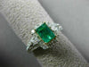 WIDE 1.35CT DIAMOND & AAA EMERALD 14K TWO TONE GOLD SQUARE HALO ENGAGEMENT RING