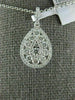 ESTATE LARGE .82CT DIAMOND 18Kt WHITE GOLD CLASSIC TEAR DROP PEAR SHAPE PENDANT