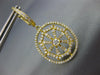 ESTATE LARGE 1.74CT DIAMOND 18KT YELLOW GOLD OVAL OPEN FILIGREE HANGING EARRINGS