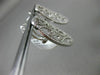 ESTATE LARGE .78CT DIAMOND 14KT WHITE GOLD ELONGATED OVAL WAVE CLIP ON EARRINGS