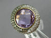 ESTATE LARGE 4.51CT WHITE CHOCOLATE FANCY DIAMOND AMETHYST 14KT YELLOW GOLD RING