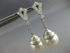 LARGE .90CT DIAMOND & AAA SOUTH SEA PEARL 18K WHITE GOLD 3D CHANDELIER EARRINGS