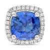 7.16CT DIAMOND & SAPPHIRE 18KT WHITE GOLD INTERCHANGEABLE HANGING STUD EARRINGS