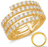 ESTATE LARGE 1.50CT DIAMOND 14KT YELLOW GOLD 4 ROW CRISS CROSS CLASSIC FUN RING