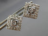 ESTATE .51CT DIAMOND 14KT WHITE GOLD 3D SQUARE CLUSTER HALO STUD EARRINGS #19054