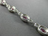 ANTIQUE WIDE 10.25CT DIAMOND & AAA OVAL RUBY 18KT WHITE GOLD 3D BRACELET