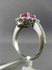 LARGE 2.25CT DIAMOND & AAA OVAL RUBY 14KT WHITE GOLD 3D FILIGREE ENGAGEMENT RING