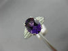 ESTATE 1.56CT DIAMOND & AMETHYST 14K WHITE GOLD 3D OVAL FILIGREE ENGAGEMENT RING