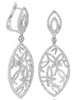 1.56CT DIAMOND 14KT WHITE GOLD 3D MULTI BUTTERFLY TEAR DROP LEVERBACK EARRINGS