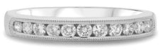 .34CT DIAMOND 14KT WHITE GOLD ROUND CHANNEL FILIGREE MILGRAIN ANNIVERSARY RING