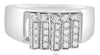 ESTATE 1.69CT DIAMOND 14KT WHITE GOLD 3D MULTI BAR MULTI ROW SQUARE FUN RING