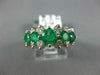 ESTATE 2.08CT DIAMOND & AAA EMERALD 14K WHITE GOLD PYRAMID ANNIVERSARY RING #828