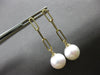 ESTATE AAA SOUTH SEA PEARL 14KT YELLOW GOLD OVAL LOVE KNOT FUN HANGING EARRINGS
