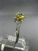 ESTATE 2.64CT DIAMOND & AAA CITRINE 14KT WHITE GOLD CRISS CROSS SQUARE FUN RING