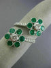 ESTATE EXTRA LARGE 2.29CT DIAMOND & AAA EMERALD 18KT WHITE GOLD FLOWER LOVE RING