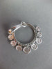 3.12CT DIAMOND 14KT WHITE GOLD 3D MULTI FLOWER CIRCULAR CLIP ON HANGING EARRINGS