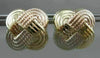 ESTATE 14KT WHITE YELLOW & ROSE GOLD SQUARE CLIP ON EARRINGS #22570