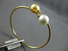 LARGE DIAMOND AAA WHITE & GOLDEN SOUTH SEA PEARL 18K YELLOW GOLD BANGLE BRACELET