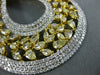 ESTATE EXTRA LARGE 27.5CT WHITE & FANCY YELLOW DIAMOND 18K GOLD HANGING EARRINGS