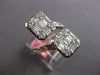 EXTRA LARGE 3.06CT DIAMOND 18KT WHITE GOLD ROUND & BAGUETTE DOUBLE SQUARE RING