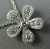 ESTATE .53CT DIAMOND 18K WHITE GOLD 4 CLOVER ETOILE HALO FLOWER FLOATING PENDANT