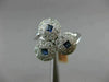 ESTATE WIDE .69CT DIAMOND & AAA SAPPHIRE 14KT WHITE GOLD TRIANGULAR CIRCLE RING