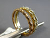 ESTATE .24CT DIAMOND 18KT TRI COLOR GOLD CLASSIC ROPE DESIGN STACKABLE FUN RING