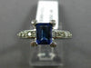 ESTATE LARGE 1.34CT DIAMOND & TANZANITE 14K WHITE GOLD 3D ENGAGEMENT ETOILE RING