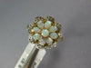 ESTATE 1.0CT DIAMOND & AAA OPAL 18KT YELLOW GOLD 3D CLASSIC FLOWER LOVE RING