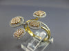 LARGE .75CT DIAMOND 14KT TRI COLOR GOLD 3D CLUSTER MULTI FLOWER CRISS CROSS RING
