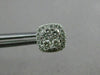 ESTATE .83CT DIAMOND 18K WHITE GOLD 3D SQUARE CLASSIC HALO CLUSTER STUD EARRINGS