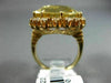 ESTATE EXTRA LARGE 21.10CT DIAMOND & AAA CITRINE 14KT YELLOW GOLD HALO FUN RING