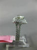 ESTATE LARGE 2.06CT WHITE & GREY TRILLION DIAMOND 18K WHITE GOLD ENGAGEMENT RING