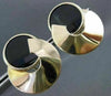 ESTATE LARGE 14KT YELLOW GOLD SWIRL AAA BLACK ONYX CLIP ON EARRINGS #22548