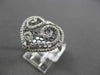 ANTIQUE LARGE .35CT DIAMOND 14K WHITE GOLD FLOATING FILIGREE HEART RING F/G VSSI