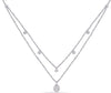 .67CT DIAMOND 14KT WHITE GOLD DOUBLE STRAND TEAR DROP BY THE YARD LOVE NECKLACE
