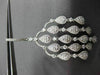 ANTIQUE LARGE 3.32CT DIAMOND 18K WHITE GOLD RAINDROP CHANDELIER HANGING EARRINGS