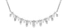 ESTATE .41CT DIAMOND 14KT WHITE GOLD 3D ROUND & BAGUETTE CLASSIC LOVE NECKLACE