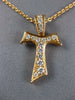 ESTATE SMALL .37CT DIAMOND 18KT ROSE GOLD 3D HANDCRAFTED CROSS PENDANT