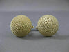 ESTATE LARGE 14KT YELLOW GOLD 3D ROUND MILGRAIN DOME SHAPE CUFF LINKS #21214